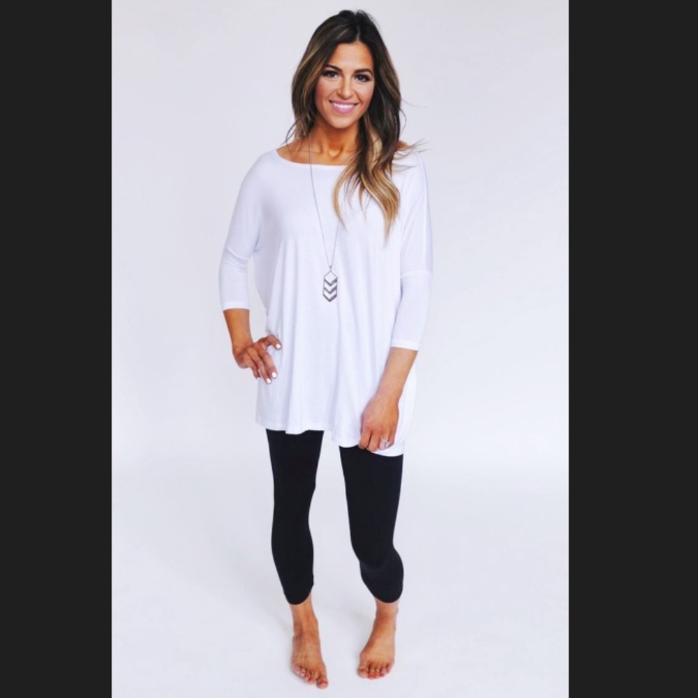 Piko Peach 3/4 Sleeve Dress Tunic L